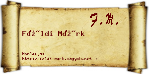 Földi Márk névjegykártya